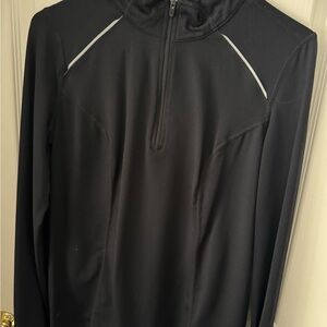 Xersion Black Performance Quarter-Zip Jacket with Reflective Trim